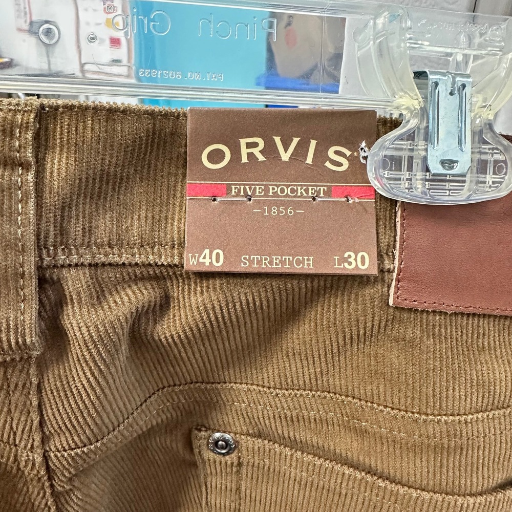 Orvis 40x30 Five Pocket Pant Brown Stretch Corduroy Heritage Gorpcore Office NWT - Picture 3 of 5